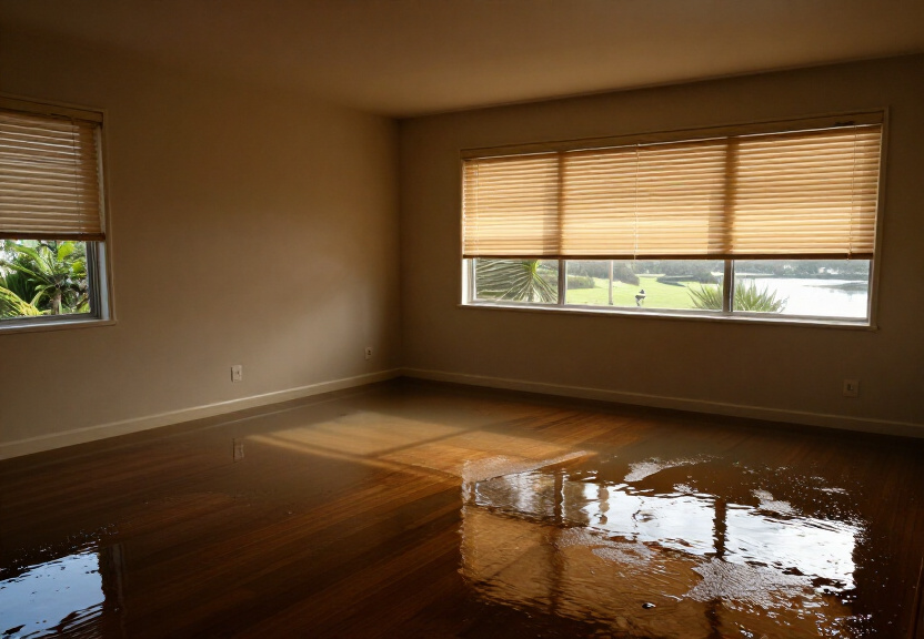 Water-damaged apartment in Haymarket before drying