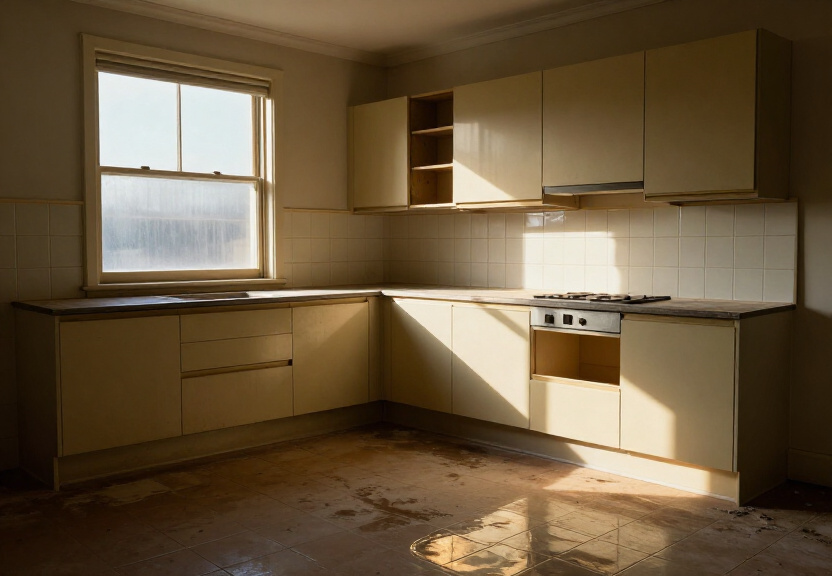 Clean and dry commercial kitchen in Haymarket after restoration